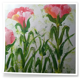 2010-Claveles-acrilico sobre cartulina 28x25