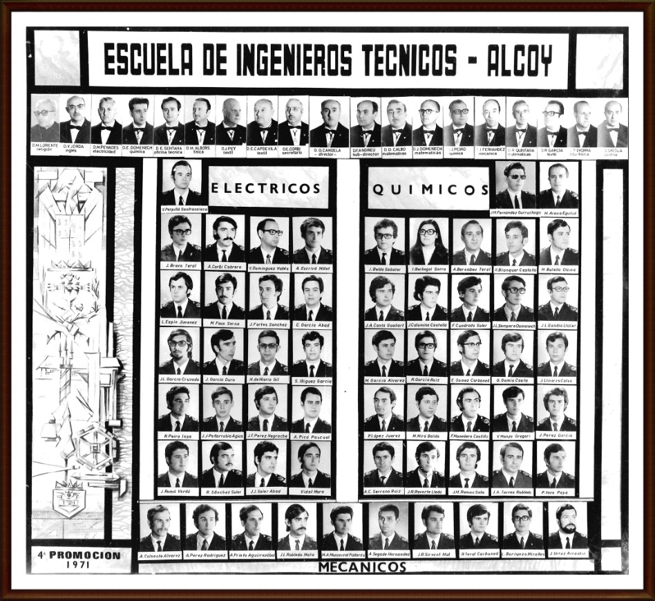 ORLA ESCUELA PERITOS ALCOY 4ª PROMOCION 1971