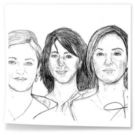 Ttulo: Tres hermanas<br />Técnica: Lápiz sobre papel<br />Medidas: 40x30<br />Año: 2021