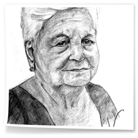 Título: María<br />Técnica: Lápiz sobre papel<br />Medidas: 3x40<br />Año: 2021